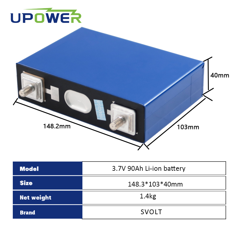 ከፍተኛ ኃይል ሊሞላ የሚችል ደረጃ A 3.7V 93Ah 100Ah Prismatic Lithium Ion NCM NMC 90ah Li-ion Battery Cell ለ DIY EV