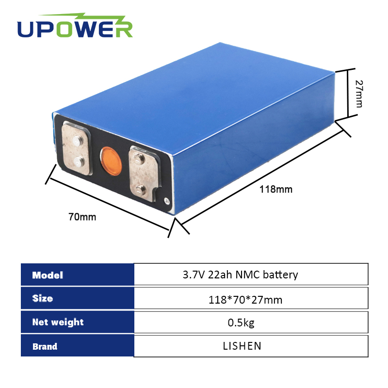 3.7V High Voltage Battery 22Ah NMC Battery Portable Energy Storage Battery For Electric Power Systems