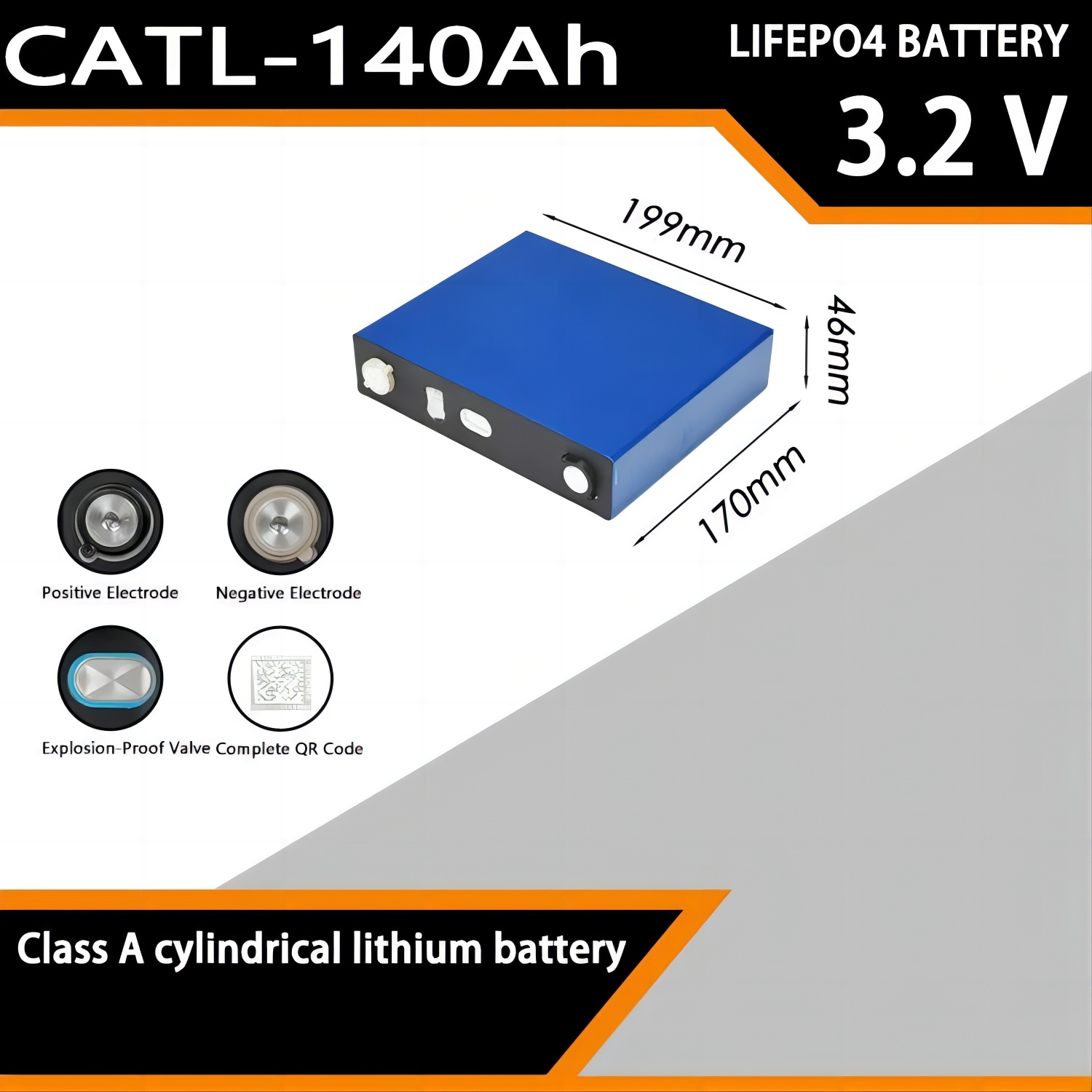 CATL 140Ah 3.2V Lithium Iron Phosphate battery pack LiFepo4 rechargeable battery for solar energy storage Electric vehicle